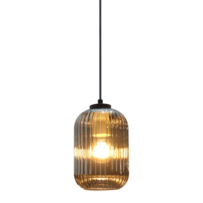 by fonQ Ribba Hanglamp - 5 Lichts - Smokey Glas