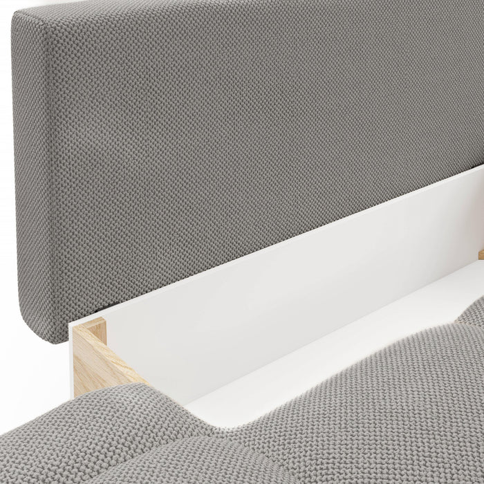 by fonQ Charme Hoekbank Rechts met Slaapfunctie - Weefstof - Grijs