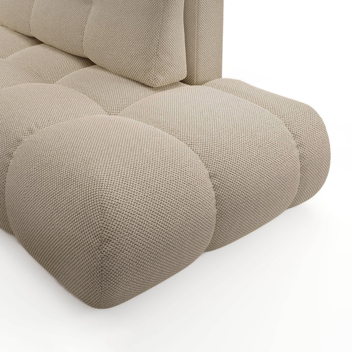 by fonQ Charme Hoekbank Links met Slaapfunctie - Weefstof - Beige