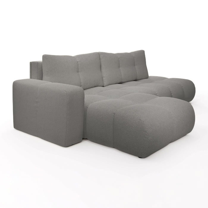 by fonQ Charme Hoekbank Links met Slaapfunctie - Weefstof - Grijs