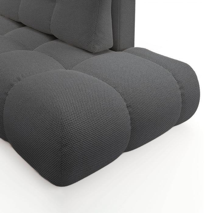by fonQ Charme Hoekbank Links met Slaapfunctie - Weefstof - Antraciet