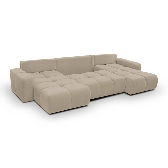 by fonQ Charme U-bank met Slaapfunctie - Weefstof - Beige