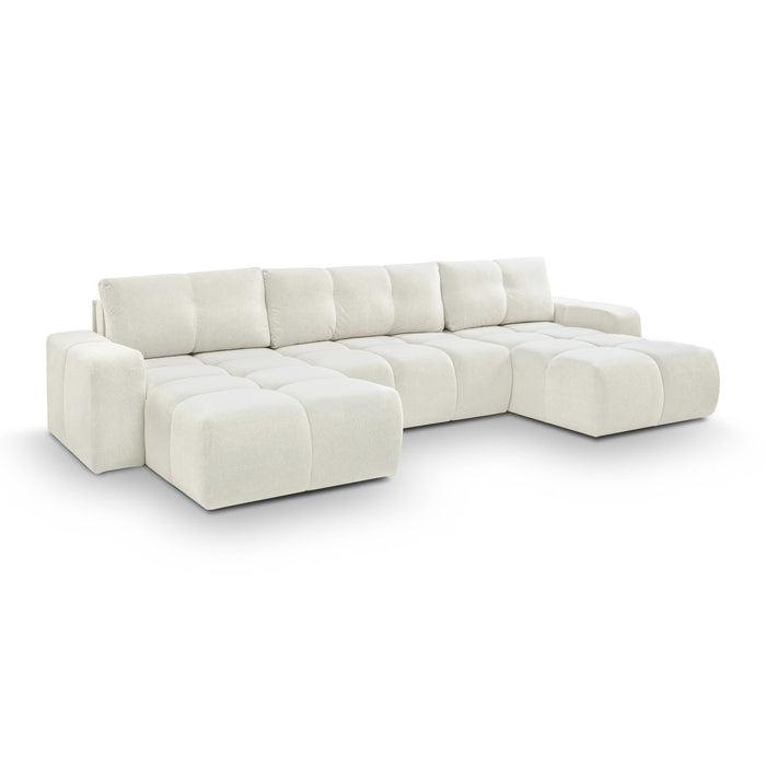 by fonQ Charme U-bank met Slaapfunctie - Weefstof - Ivoor