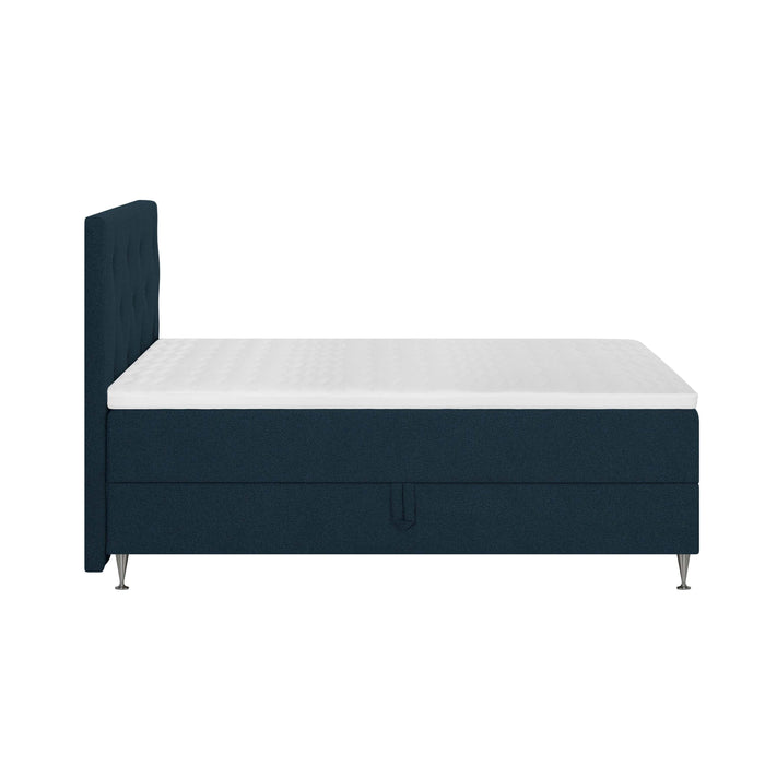 by fonQ Nubo Boxspring met Opbergruimte en Hoofdbord - 160 x 200 cm - Blauw