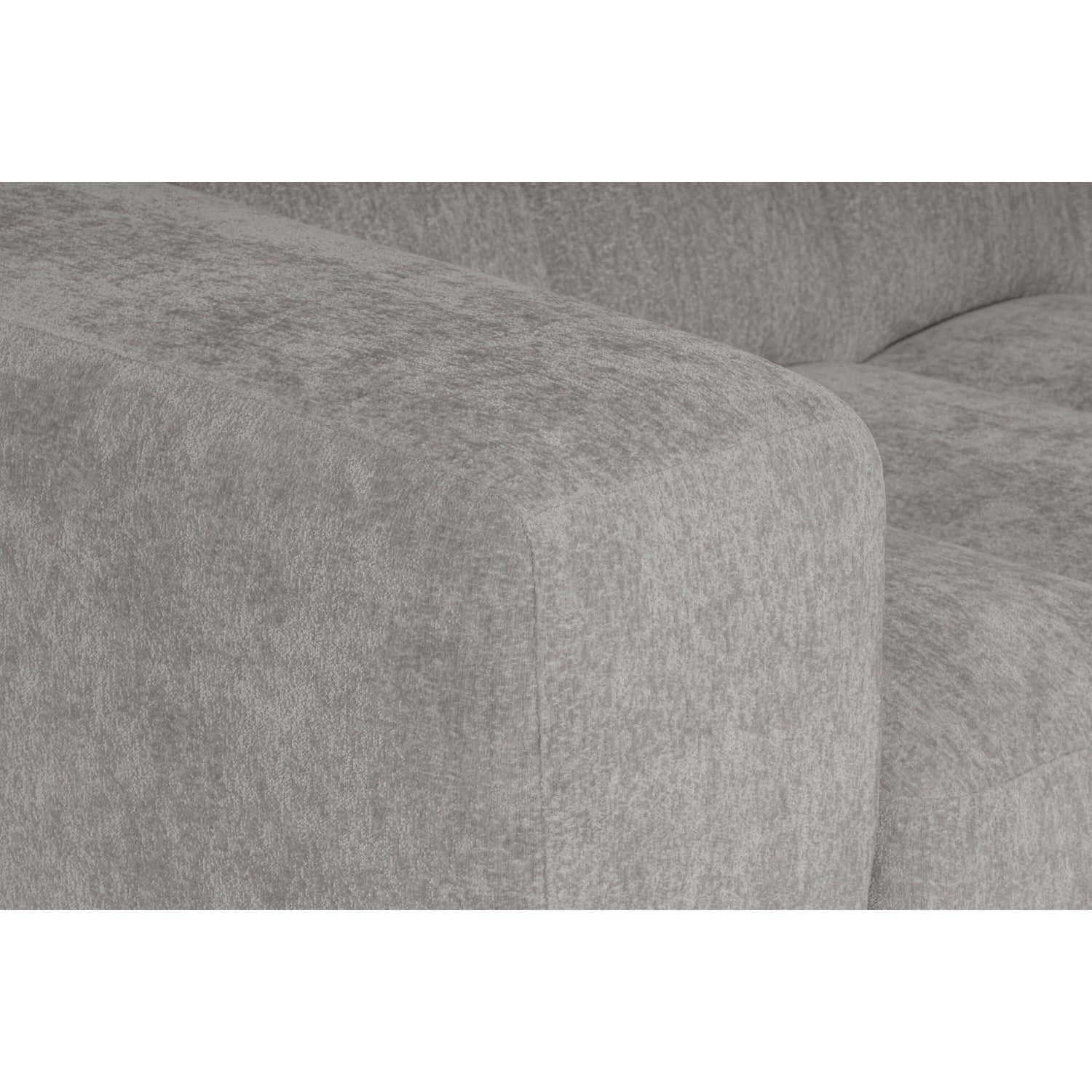 by fonQ Plume 3-zits Hoekbank met Chaise Longue XL Rechts - Chenille - Grijs