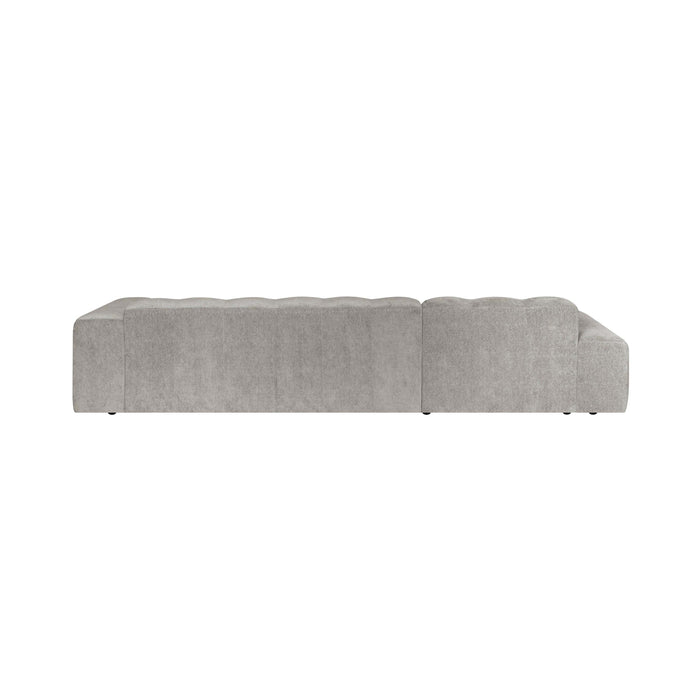 by fonQ Plume 4-zits Hoekbank met Chaise Longue Links - Chenille - Grijs