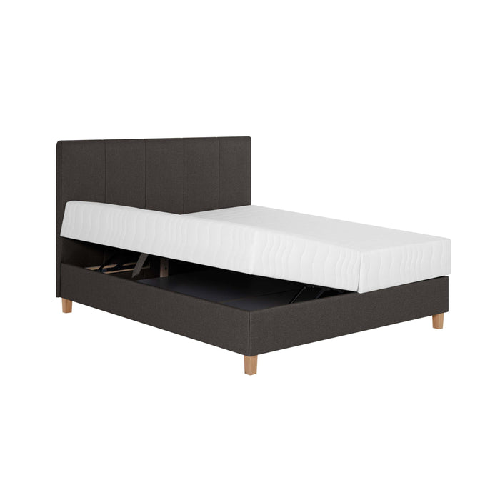 by fonQ Fjora Boxspring met Opbergruimte 140 x 200 cm - Antraciet