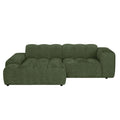 by fonQ Plume 2,5-zits Hoekbank met Chaise Longue XL Links - Chenille - Groen