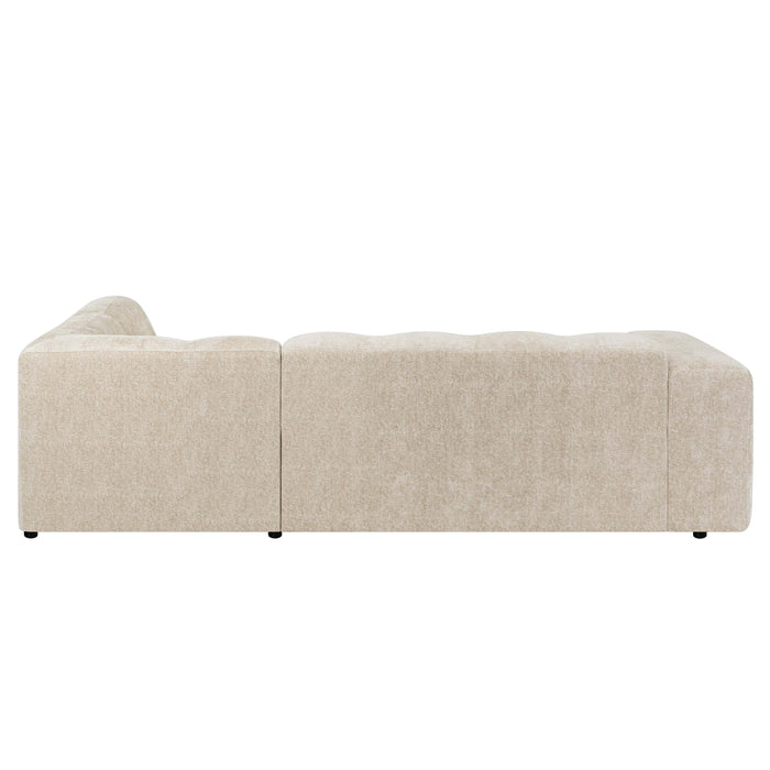 by fonQ Plume 2,5-zits Hoekbank Rechts - Chenille - Beige