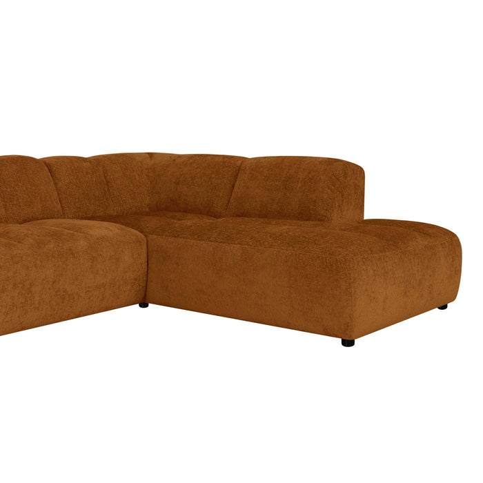 by fonQ Plume 2,5-zits Hoekbank Rechts - Chenille - Terra