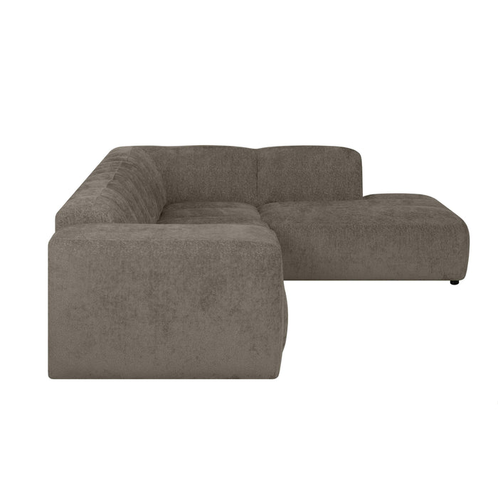 by fonQ Plume 3-zits Hoekbank Rechts - Chenille - Mocca