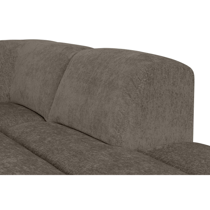 by fonQ Plume 3-zits Hoekbank Rechts - Chenille - Mocca