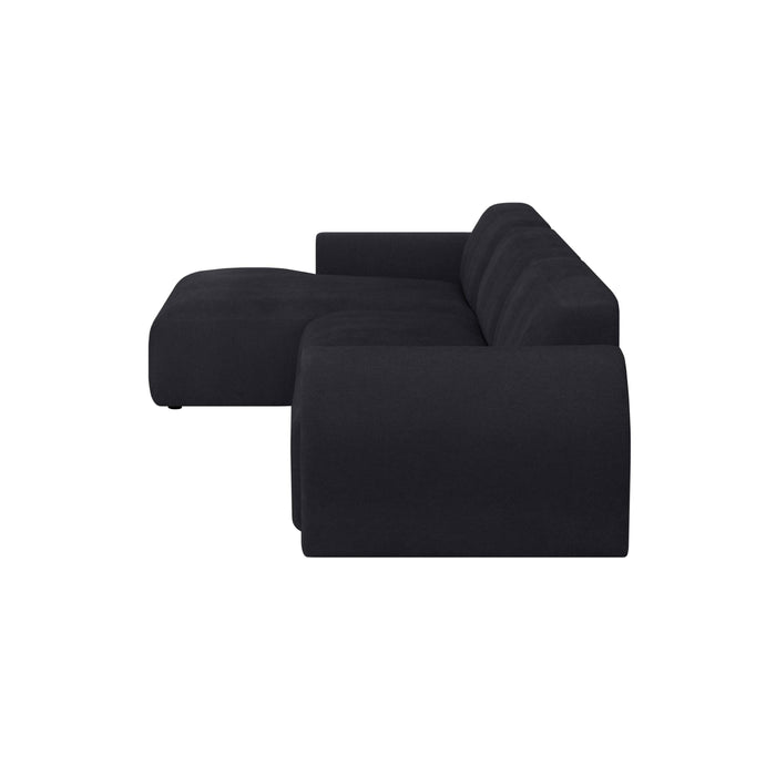 by fonQ Bink 3-zits Hoekbank met Chaise Longue Links - Bouclé - Zwart