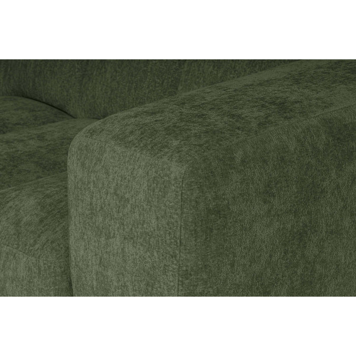 by fonQ Plume 4-zits Hoekbank met Chaise Longue Rechts - Chenille - Groen