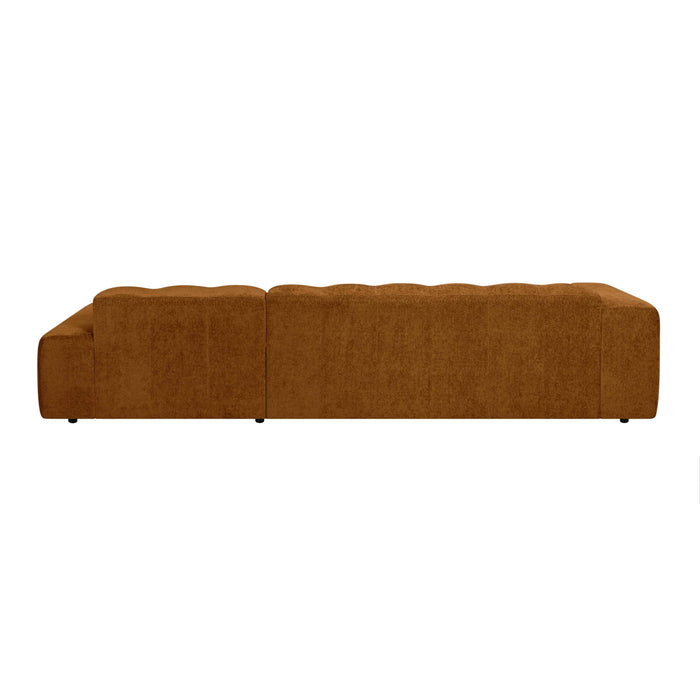 by fonQ Plume 4-zits Hoekbank met Chaise Longue XL Rechts - Chenille - Terra