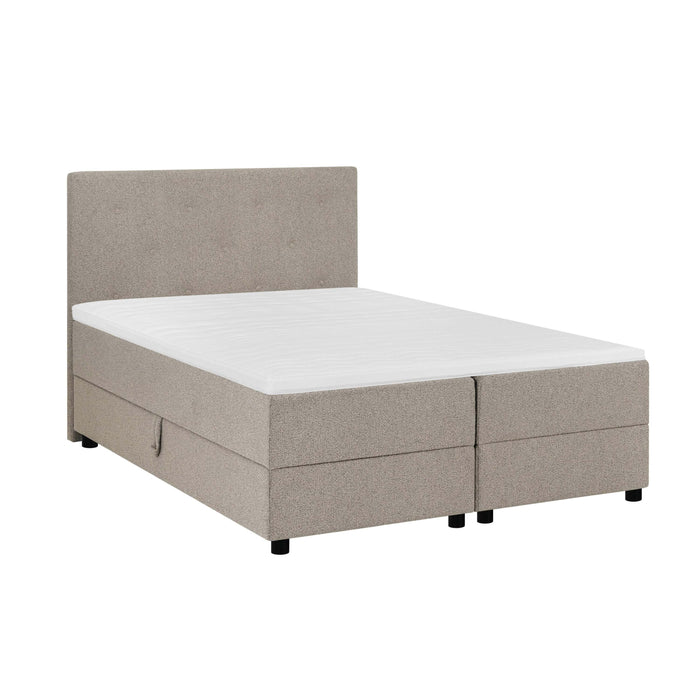 by fonQ Stilo Boxspring met Opbergruimte en Hoofdbord - 160 x 200 cm - Beige