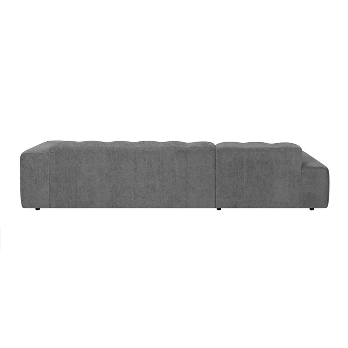 by fonQ Plume 4-zits Hoekbank met Chaise Longue XL Links - Chenille - Antraciet