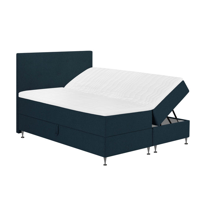 by fonQ Nubo Boxspring met Opbergruimte en Hoofdbord - 160 x 200 cm - Blauw