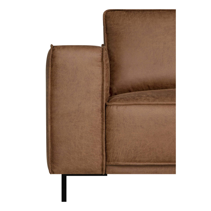 by fonQ Dune Hoekbank met Chaise Longue - Rechts - Kunstleer - Cognac