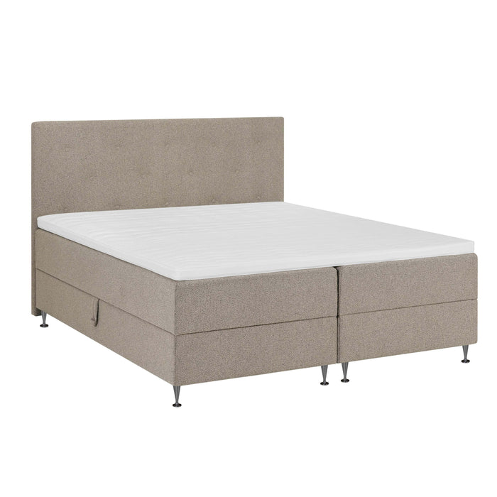 by fonQ Nubo Boxspring met Opbergruimte en Hoofdbord - 180 x 200 cm - Beige