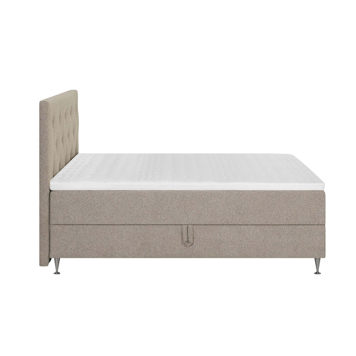 by fonQ Nubo Boxspring met Opbergruimte en Hoofdbord - 180 x 200 cm - Beige