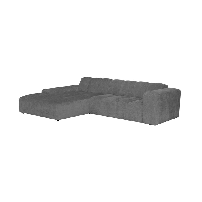 by fonQ Plume 3-zits Hoekbank met Chaise Longue XL Links - Chenille - Antraciet