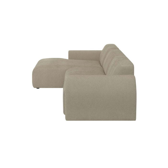 by fonQ Bink 3-zits Hoekbank met Chaise Longue Links - Bouclé - Beige