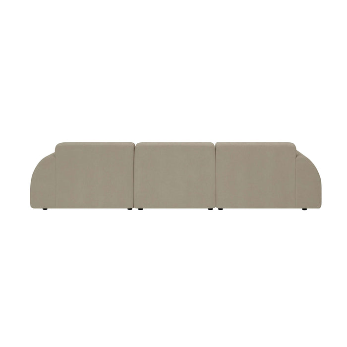 by fonQ Bink 3-zits Hoekbank met Chaise Longue Links - Bouclé - Beige