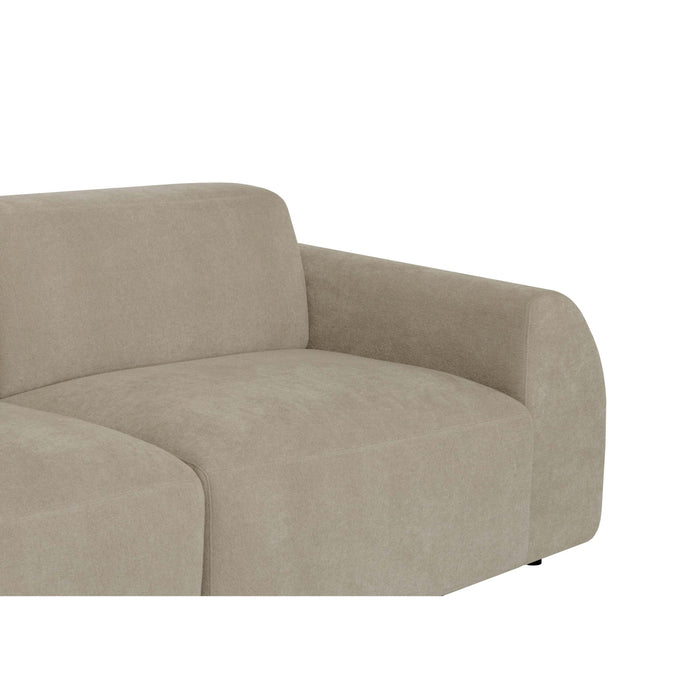 by fonQ Bink 3-zits Hoekbank met Chaise Longue Links - Bouclé - Beige