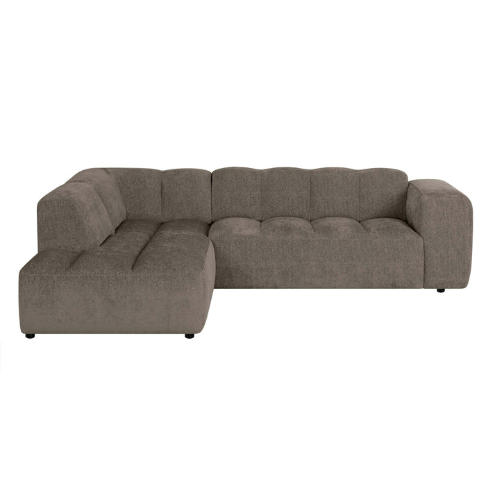 by fonQ Plume 2,5-zits Hoekbank Links - Chenille - Mocca