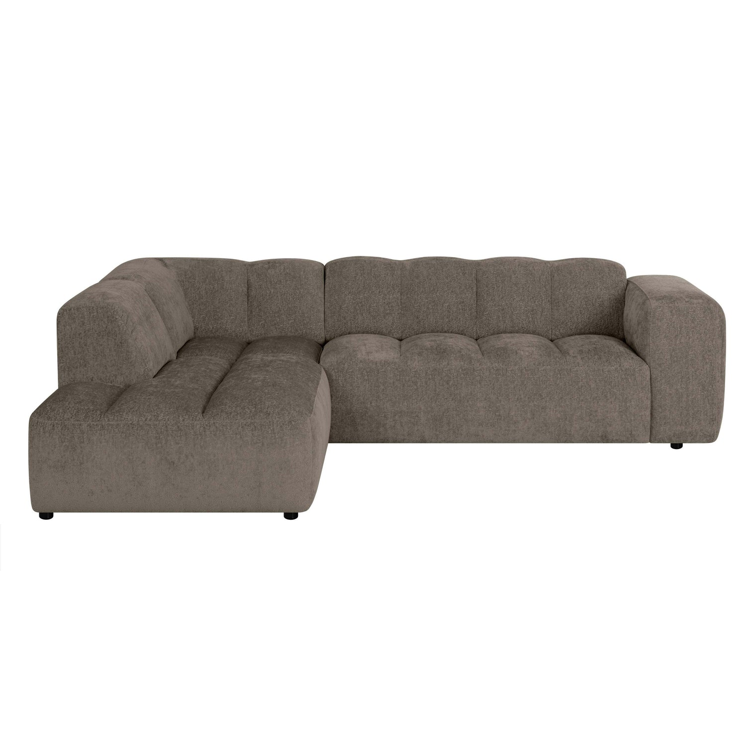 by fonQ Plume 2,5-zits Hoekbank Links - Chenille - Mocca