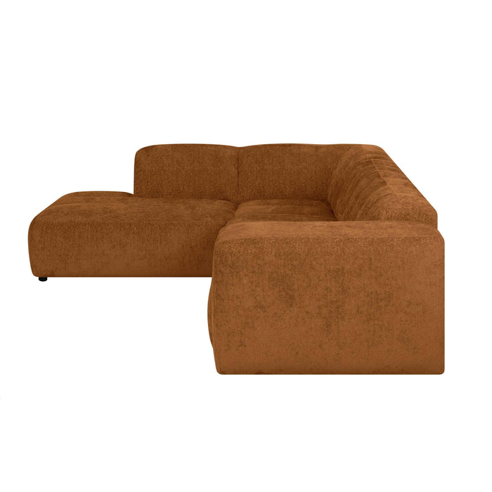 by fonQ Plume 3-zits Hoekbank Links - Chenille - Terra