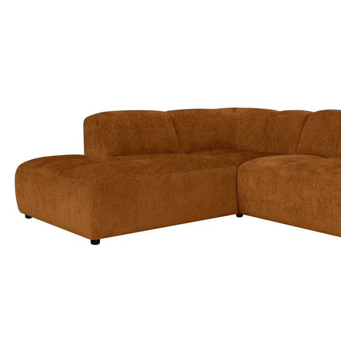 by fonQ Plume 3-zits Hoekbank Links - Chenille - Terra