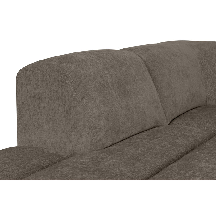 by fonQ Plume 2,5-zits Hoekbank Links - Chenille - Mocca