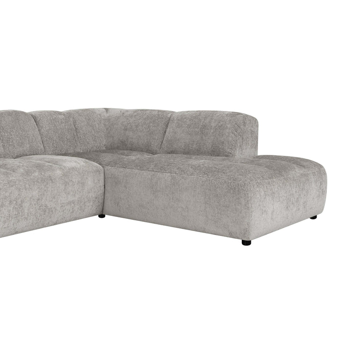 by fonQ Plume 2,5-zits Hoekbank Rechts - Chenille - Grijs