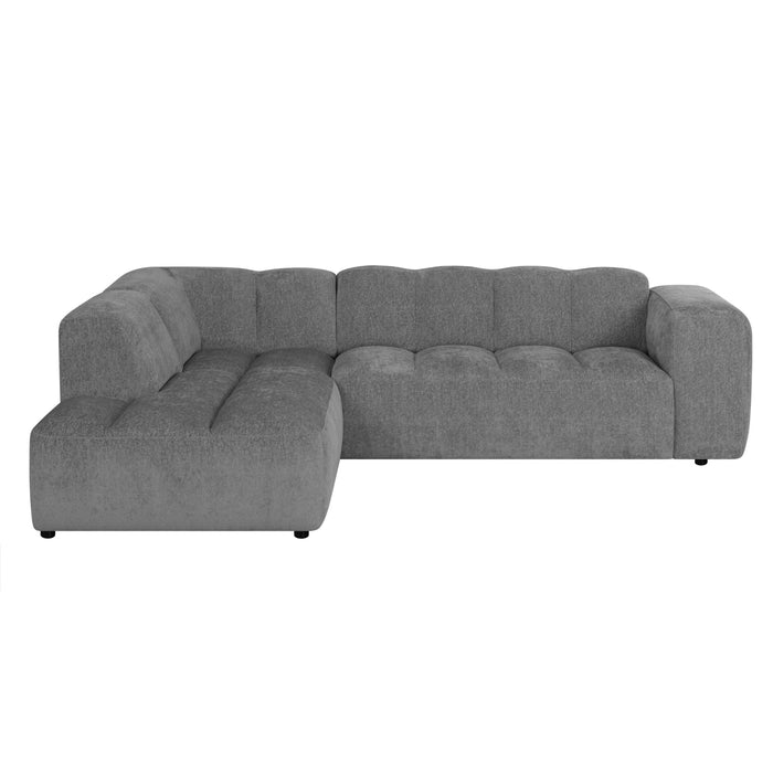 by fonQ Plume 2,5-zits Hoekbank Links - Chenille - Antraciet