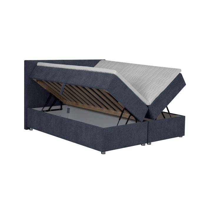 by fonQ Brene Boxspring met Opbergruimte - 180 x 200 cm - Blauw