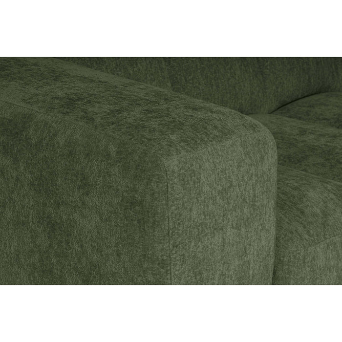 by fonQ Plume 4-zits Hoekbank met Chaise Longue XL Links - Chenille - Groen