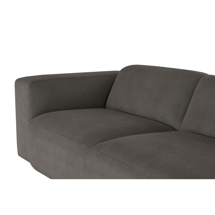 by fonQ Wonder 5-zits Hoekbank - Rib - Antraciet