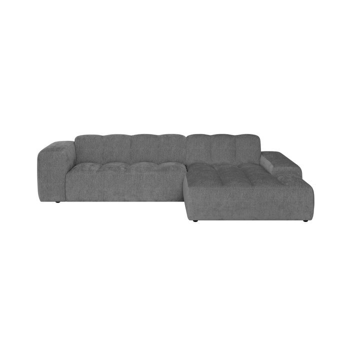 by fonQ Plume 3-zits Hoekbank met Chaise Longue XL Rechts - Chenille - Antraciet
