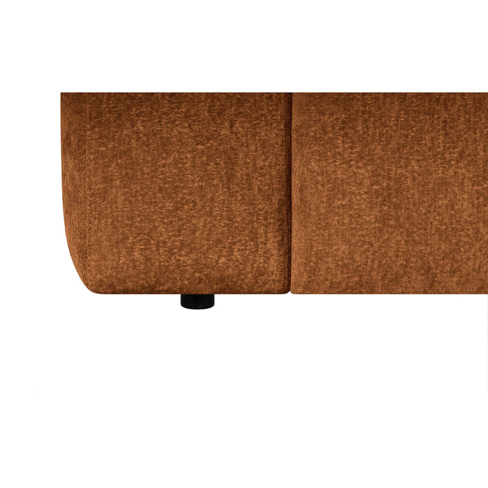 by fonQ Plume 4-zits Hoekbank met Chaise Longue Rechts - Chenille - Terra