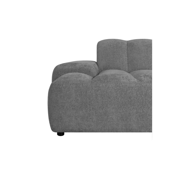 by fonQ Plume 2,5-zits Hoekbank met Chaise Longue Links - Chenille - Antraciet