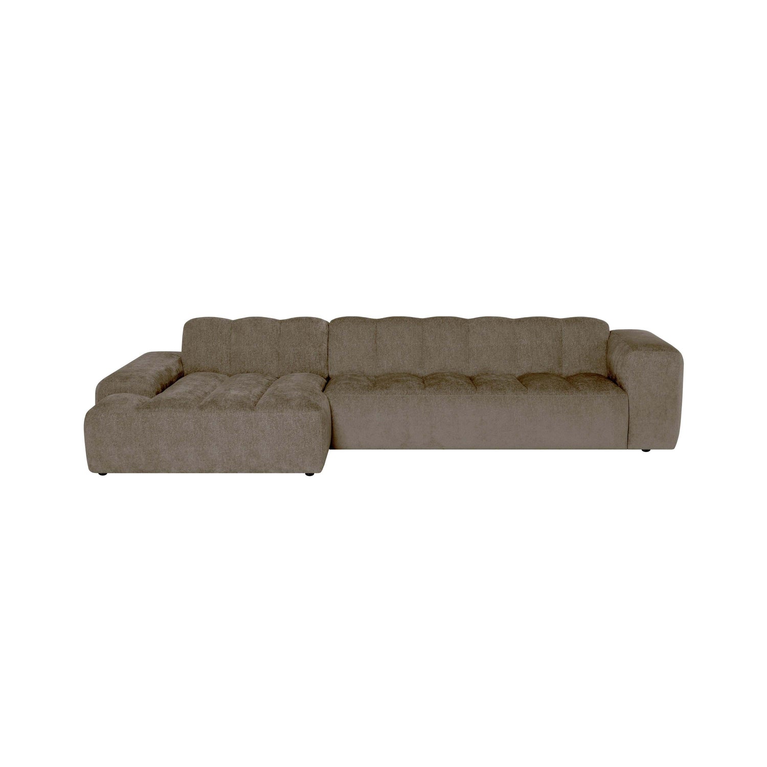 by fonQ Plume 4-zits Hoekbank met Chaise Longue Links - Chenille - Mocca