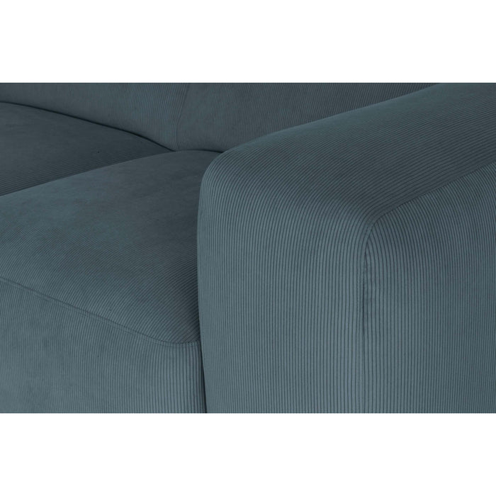 by fonQ Wonder 5-zits Hoekbank - Rib - Donkerblauw