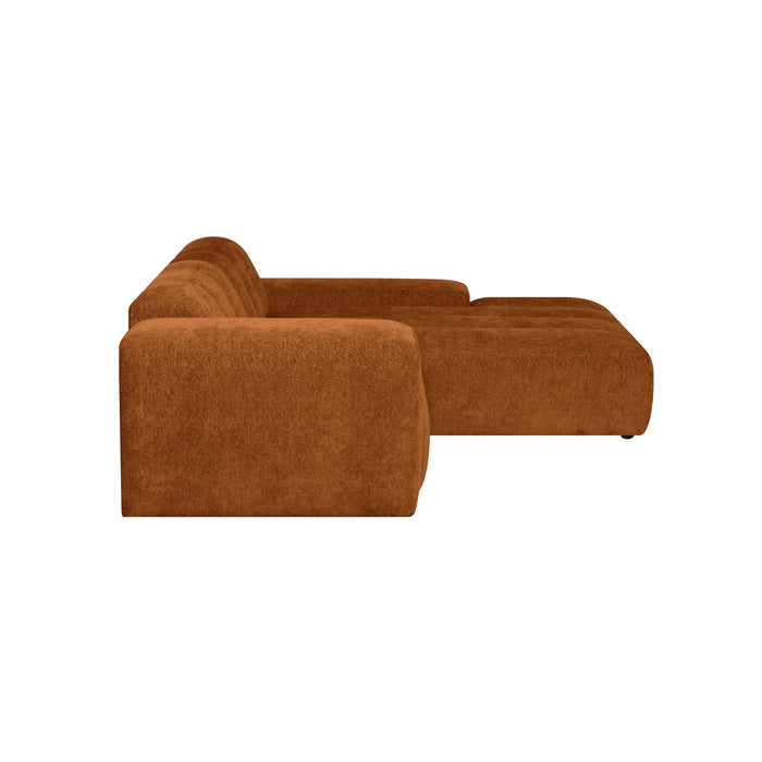 by fonQ Plume 2,5-zits Hoekbank met Chaise Longue XL Rechts - Chenille - Terra