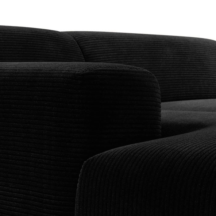 NADUVI Collection Nina Hoekbank Links - Ribstof - Zwart