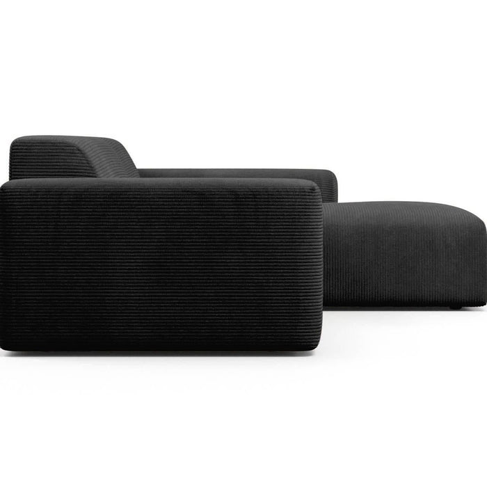 NADUVI Collection Nina Hoekbank Rechts - Ribstof - Zwart