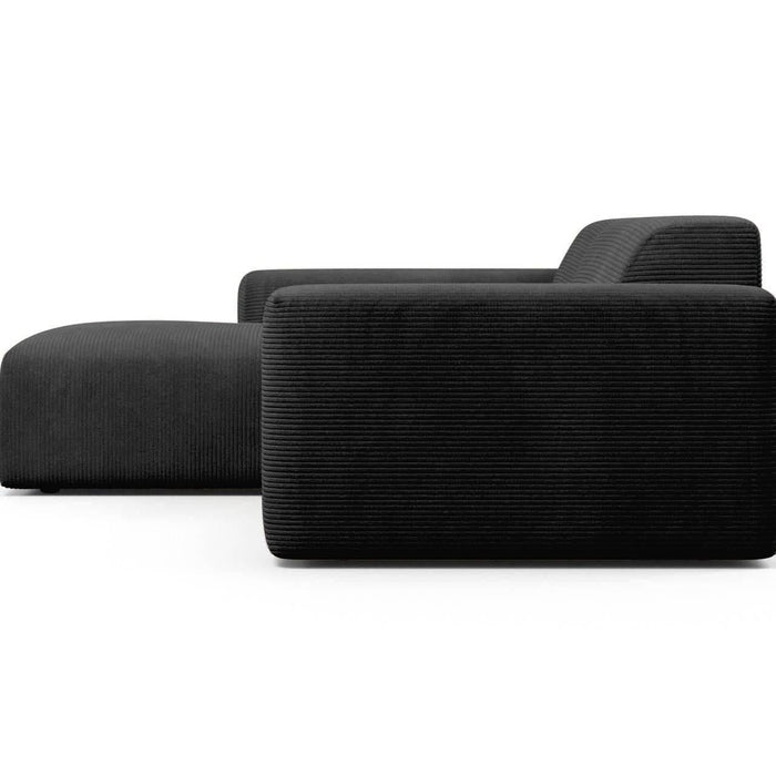 NADUVI Collection Nina Hoekbank Links - Ribstof - Zwart