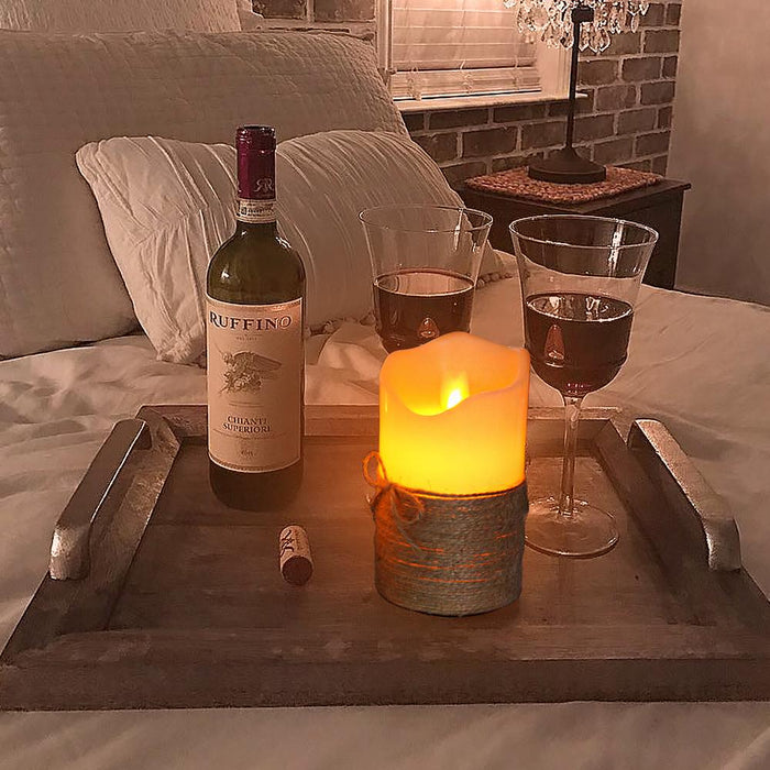 FlinQ LED Kaarsen met Touw & Bewegende Vlam Incl. Afstandsbediening