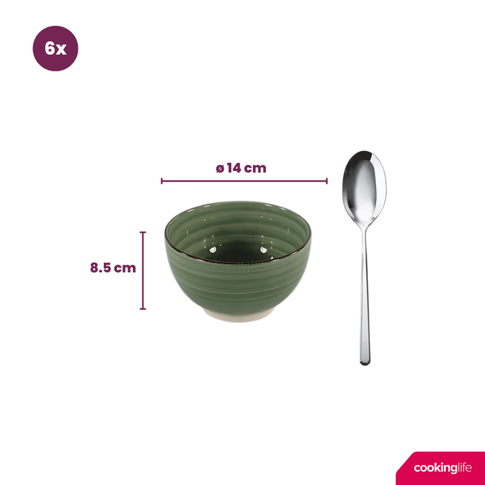 Studio Tavola Kommen Summer Green ø 14 cm - 6 stuks